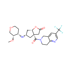 CO[C@@H]1COCC[C@@H]1N[C@@H]1C[C@@H]2OC(=O)C[C@@]2(C(=O)N2CCc3ncc(C(F)(F)F)cc3C2)C1 ZINC000169706021