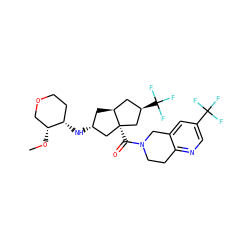 CO[C@@H]1COCC[C@@H]1N[C@@H]1C[C@H]2C[C@@H](C(F)(F)F)C[C@@]2(C(=O)N2CCc3ncc(C(F)(F)F)cc3C2)C1 ZINC000095595565