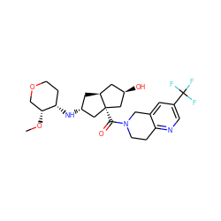 CO[C@@H]1COCC[C@@H]1N[C@@H]1C[C@H]2C[C@@H](O)C[C@@]2(C(=O)N2CCc3ncc(C(F)(F)F)cc3C2)C1 ZINC000095595785