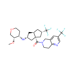 CO[C@@H]1COCC[C@@H]1N[C@@H]1C[C@H]2C[C@H](C(F)(F)F)C[C@@]2(C(=O)N2CCc3ncc(C(F)(F)F)cc3C2)C1 ZINC000095594223