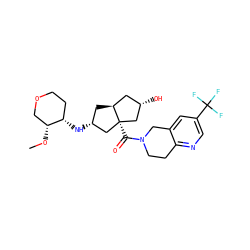 CO[C@@H]1COCC[C@@H]1N[C@@H]1C[C@H]2C[C@H](O)C[C@@]2(C(=O)N2CCc3ncc(C(F)(F)F)cc3C2)C1 ZINC000095595878