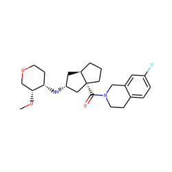 CO[C@@H]1COCC[C@@H]1N[C@@H]1C[C@H]2CCC[C@@]2(C(=O)N2CCc3ccc(F)cc3C2)C1 ZINC000095595447