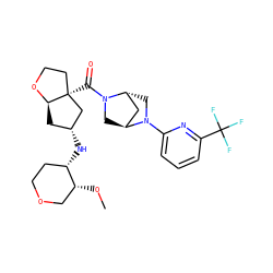 CO[C@@H]1COCC[C@@H]1N[C@@H]1C[C@H]2OCC[C@@]2(C(=O)N2C[C@H]3C[C@H]2CN3c2cccc(C(F)(F)F)n2)C1 ZINC000205369792