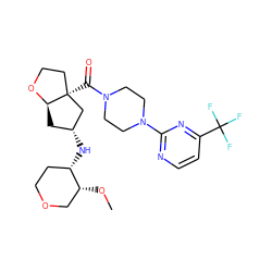 CO[C@@H]1COCC[C@@H]1N[C@@H]1C[C@H]2OCC[C@@]2(C(=O)N2CCN(c3nccc(C(F)(F)F)n3)CC2)C1 ZINC000169334858