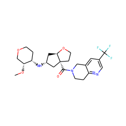 CO[C@@H]1COCC[C@@H]1N[C@@H]1C[C@H]2OCC[C@@]2(C(=O)N2CCc3ncc(C(F)(F)F)cc3C2)C1 ZINC000169334716