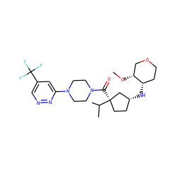 CO[C@@H]1COCC[C@@H]1N[C@@H]1CC[C@@](C(=O)N2CCN(c3cc(C(F)(F)F)cnn3)CC2)(C(C)C)C1 ZINC000068251499