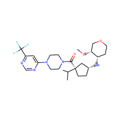 CO[C@@H]1COCC[C@@H]1N[C@@H]1CC[C@@](C(=O)N2CCN(c3cc(C(F)(F)F)ncn3)CC2)(C(C)C)C1 ZINC000035953258