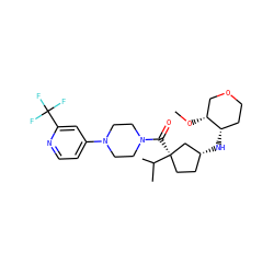 CO[C@@H]1COCC[C@@H]1N[C@@H]1CC[C@@](C(=O)N2CCN(c3ccnc(C(F)(F)F)c3)CC2)(C(C)C)C1 ZINC000071294964