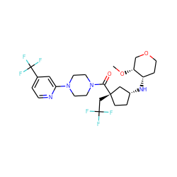 CO[C@@H]1COCC[C@@H]1N[C@@H]1CC[C@](CC(F)(F)F)(C(=O)N2CCN(c3cc(C(F)(F)F)ccn3)CC2)C1 ZINC000066080384