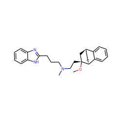 CO[C@]1(CCN(C)CCCc2nc3ccccc3[nH]2)C[C@@H]2CC[C@H]1c1ccccc12 ZINC000164979248