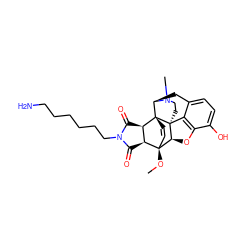 CO[C@]12C=C[C@@]3([C@@H]4C(=O)N(CCCCCCN)C(=O)[C@@H]41)[C@H]1Cc4ccc(O)c5c4[C@@]3(CCN1C)[C@H]2O5 ZINC000653790487