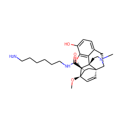 CO[C@]12C=C[C@@]3(C[C@@H]1C(=O)NCCCCCCN)[C@H]1Cc4ccc(O)c5c4[C@@]3(CCN1C)[C@H]2O5 ZINC000653787258