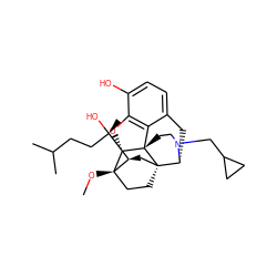 CO[C@]12CC[C@@]3(C[C@@H]1[C@@](C)(O)CCC(C)C)[C@H]1Cc4ccc(O)c5c4[C@@]3(CCN1CC1CC1)[C@H]2O5 ZINC000031490417