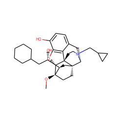 CO[C@]12CC[C@@]3(C[C@@H]1[C@@H](O)CC1CCCCC1)[C@H]1Cc4ccc(O)c5c4[C@@]3(CCN1CC1CC1)[C@H]2O5 ZINC000095591507