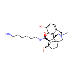 CO[C@]12CC[C@@]3(C[C@@H]1C(=O)NCCCCCCN)[C@H]1Cc4ccc(O)c5c4[C@@]3(CCN1C)[C@H]2O5 ZINC000653787479