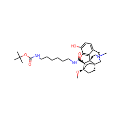 CO[C@]12CC[C@@]3(C[C@@H]1C(=O)NCCCCCCNC(=O)OC(C)(C)C)[C@H]1Cc4ccc(O)c5c4[C@@]3(CCN1C)[C@H]2O5 ZINC000653845362