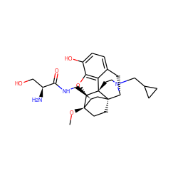 CO[C@]12CC[C@@]3(C[C@@H]1CNC(=O)[C@@H](N)CO)[C@H]1Cc4ccc(O)c5c4[C@@]3(CCN1CC1CC1)[C@H]2O5 ZINC000221183128