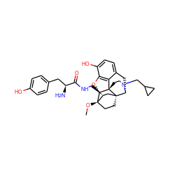 CO[C@]12CC[C@@]3(C[C@@H]1CNC(=O)[C@@H](N)Cc1ccc(O)cc1)[C@H]1Cc4ccc(O)c5c4[C@@]3(CCN1CC1CC1)[C@H]2O5 ZINC000221197494