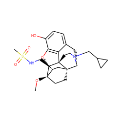 CO[C@]12CC[C@@]3(C[C@@H]1CNS(C)(=O)=O)[C@H]1Cc4ccc(O)c5c4[C@@]3(CCN1CC1CC1)[C@H]2O5 ZINC000220560068