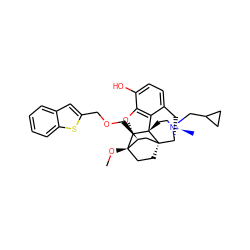 CO[C@]12CC[C@@]3(C[C@@H]1COCc1cc4ccccc4s1)[C@H]1Cc4ccc(O)c5c4[C@@]3(CC[N@+]1(C)CC1CC1)[C@H]2O5 ZINC000473182987