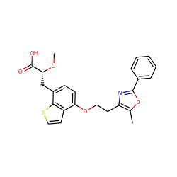 CO[C@H](Cc1ccc(OCCc2nc(-c3ccccc3)oc2C)c2ccsc12)C(=O)O ZINC000013973811