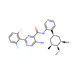 CO[C@H]1[C@@H](C)C[C@@H](c2ccncc2NC(=O)c2nc(-c3c(F)cccc3F)ncc2N)C[C@H]1N ZINC000207214172