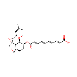 CO[C@H]1[C@@H](OC(=O)/C=C/C=C/C=C/C=C/C(=O)O)CC[C@]2(CO2)[C@@H]1[C@@]1(C)O[C@@H]1CC=C(C)C ZINC000100657323