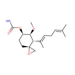 CO[C@H]1[C@H](/C(C)=C/CC=C(C)C)[C@]2(CC[C@H]1OC(N)=O)CO2 ZINC000013588331