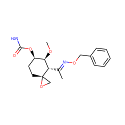 CO[C@H]1[C@H](/C(C)=N/OCc2ccccc2)[C@]2(CC[C@H]1OC(N)=O)CO2 ZINC000013588334