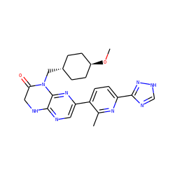 CO[C@H]1CC[C@H](CN2C(=O)CNc3ncc(-c4ccc(-c5nc[nH]n5)nc4C)nc32)CC1 ZINC000113222814