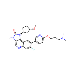 CO[C@H]1CC[C@H](n2c(=O)n(C)c3cnc4cc(F)c(-c5ccc(OCCCN(C)C)nc5)cc4c32)C1 ZINC001772648186
