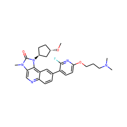 CO[C@H]1CC[C@H](n2c(=O)n(C)c3cnc4ccc(-c5ccc(OCCCN(C)C)nc5F)cc4c32)C1 ZINC001772595725