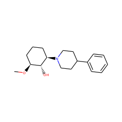 CO[C@H]1CCC[C@@H](N2CCC(c3ccccc3)CC2)[C@@H]1O ZINC000005998300