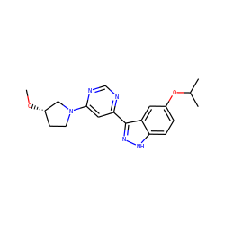 CO[C@H]1CCN(c2cc(-c3n[nH]c4ccc(OC(C)C)cc34)ncn2)C1 ZINC000221265732