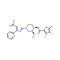 CO[C@H]1CN(c2nc(-c3ccccn3)c(C(=O)O)s2)CC[C@H]1NC(=O)c1[nH]c(C)c(Cl)c1Cl ZINC000059129104