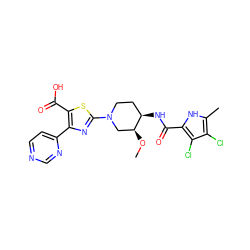 CO[C@H]1CN(c2nc(-c3ccncn3)c(C(=O)O)s2)CC[C@H]1NC(=O)c1[nH]c(C)c(Cl)c1Cl ZINC000059128898