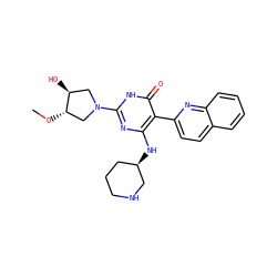 CO[C@H]1CN(c2nc(N[C@@H]3CCCNC3)c(-c3ccc4ccccc4n3)c(=O)[nH]2)C[C@@H]1O ZINC000220631476