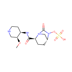 CO[C@H]1CNCC[C@H]1NC(=O)[C@@H]1CC[C@@H]2CN1C(=O)N2OS(=O)(=O)O ZINC000096168573