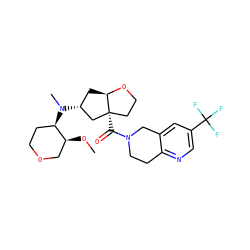 CO[C@H]1COCC[C@H]1N(C)[C@@H]1C[C@H]2OCC[C@@]2(C(=O)N2CCc3ncc(C(F)(F)F)cc3C2)C1 ZINC000169334907