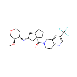 CO[C@H]1COCC[C@H]1N[C@@H]1C[C@H]2CCC[C@@]2(C(=O)N2CCc3ncc(C(F)(F)F)cc3C2)C1 ZINC000095594608