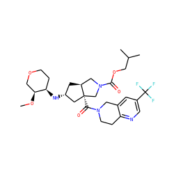 CO[C@H]1COCC[C@H]1N[C@@H]1C[C@H]2CN(C(=O)OCC(C)C)C[C@@]2(C(=O)N2CCc3ncc(C(F)(F)F)cc3C2)C1 ZINC000103261825