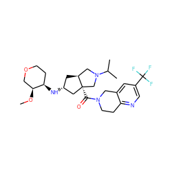 CO[C@H]1COCC[C@H]1N[C@@H]1C[C@H]2CN(C(C)C)C[C@@]2(C(=O)N2CCc3ncc(C(F)(F)F)cc3C2)C1 ZINC000103261913