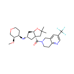 CO[C@H]1COCC[C@H]1N[C@@H]1C[C@H]2OC(C)(C)C[C@@]2(C(=O)N2CCc3ncc(C(F)(F)F)cc3C2)C1 ZINC000169334729