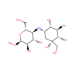 CO[C@H]1O[C@H](CO)[C@@H](N[C@H]2C[C@](O)(CO)[C@@H](O)[C@H](O)[C@H]2O)[C@H](O)[C@H]1O ZINC000084727953