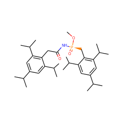 CO[P@@](=O)(Cc1c(C(C)C)cc(C(C)C)cc1C(C)C)NC(=O)Cc1c(C(C)C)cc(C(C)C)cc1C(C)C ZINC000026740789