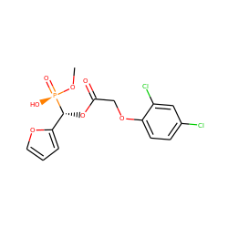 CO[P@](=O)(O)[C@H](OC(=O)COc1ccc(Cl)cc1Cl)c1ccco1 ZINC000103295117