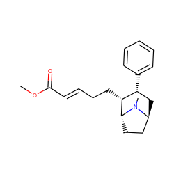 COC(=O)/C=C/CC[C@@H]1[C@H](c2ccccc2)C[C@H]2CC[C@H]1N2C ZINC000100789871