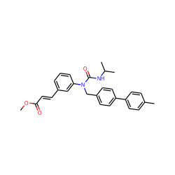 COC(=O)/C=C/c1cccc(N(Cc2ccc(-c3ccc(C)cc3)cc2)C(=O)NC(C)C)c1 ZINC000028468919