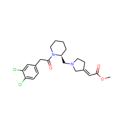 COC(=O)/C=C1\CCN(C[C@@H]2CCCCN2C(=O)Cc2ccc(Cl)c(Cl)c2)C1 ZINC000027557837