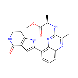 COC(=O)[C@@H](C)Nc1nc2c(-c3cc4c([nH]3)CCNC4=O)cccc2nc1C ZINC000222443136